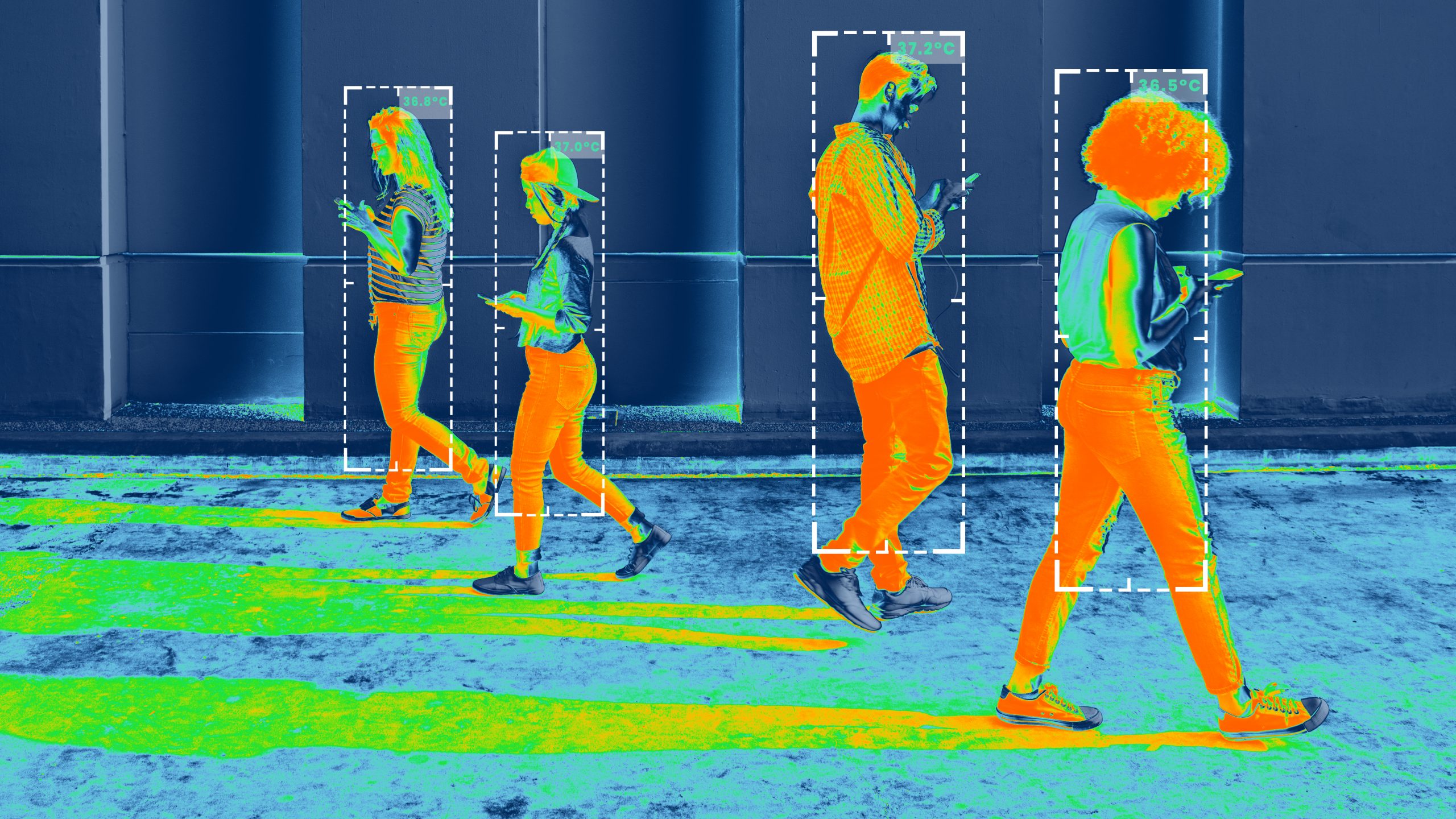 Body temperature during the coronavirus pandemic thermal image